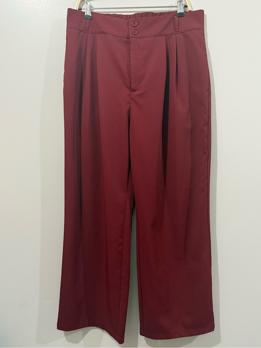 HALARA Wide-Leg Dress Pants in Wine Red Size XL Trouser Like New